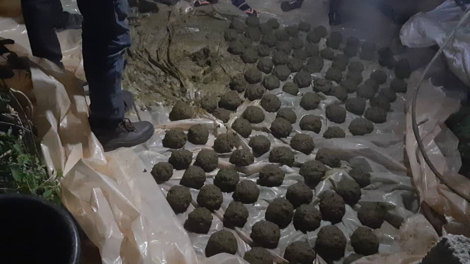 A bag of organic fertilizer